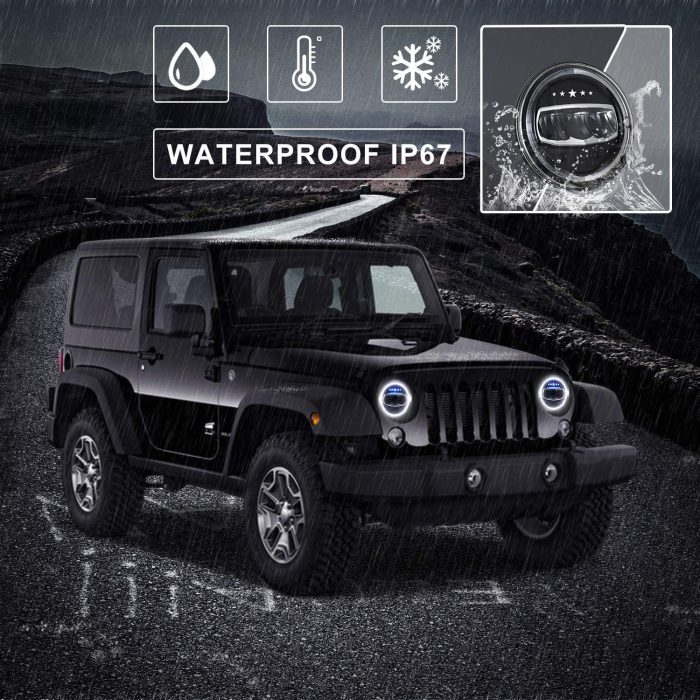 Set Faruri LED Jeep Wrangler JK Model EXCLUSIVE 140W