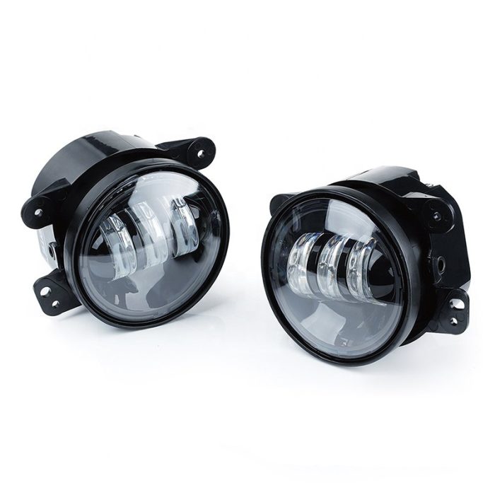 Set proiectoare ceata LED Angel Eyes 60w "Wolf" Jeep Wrangler JK Rubicon Sahara 2007-2017