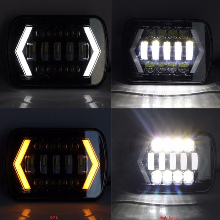 Set faruri LED JEEP Wrangler YJ / Cherokee XJ 110W Patrol Landcruiser HILUX L200