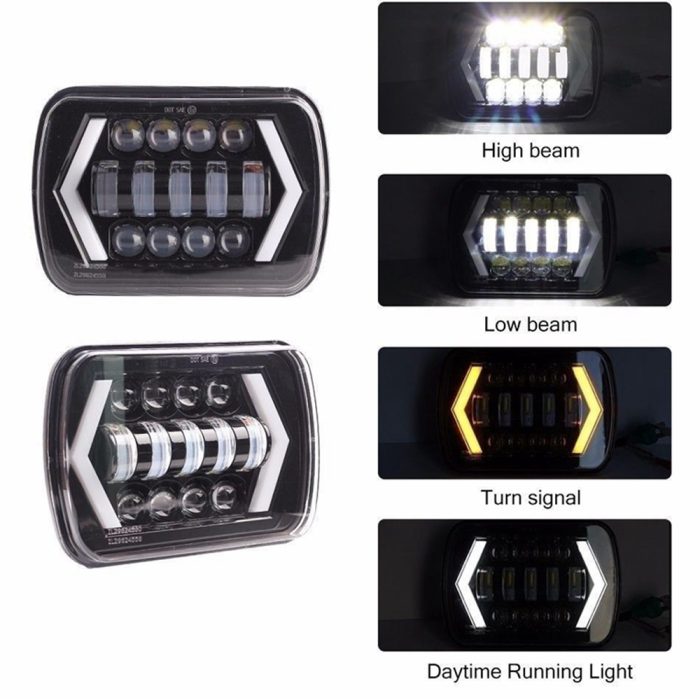 Set faruri LED JEEP Wrangler YJ / Cherokee XJ 110W Patrol Landcruiser HILUX L200