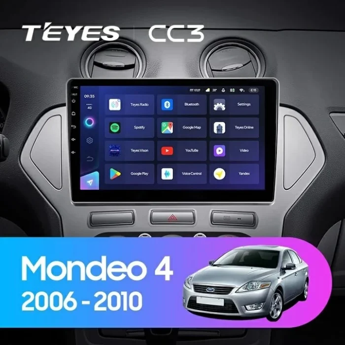 Navigatie Auto Teyes CC2 Plus Ford Mondeo 3 2007-2014 4+32GB 10.2" QLED Octa-core 1.8Ghz Android 4G Bluetooth 5.1 DSP