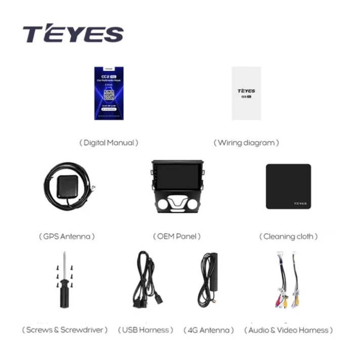 Navigatie Auto Teyes CC3 2K Ford Mondeo 4 2014-2022 4+64GB 9.5" QLED Octa-core 2Ghz Android 4G Bluetooth 5.1 DSP