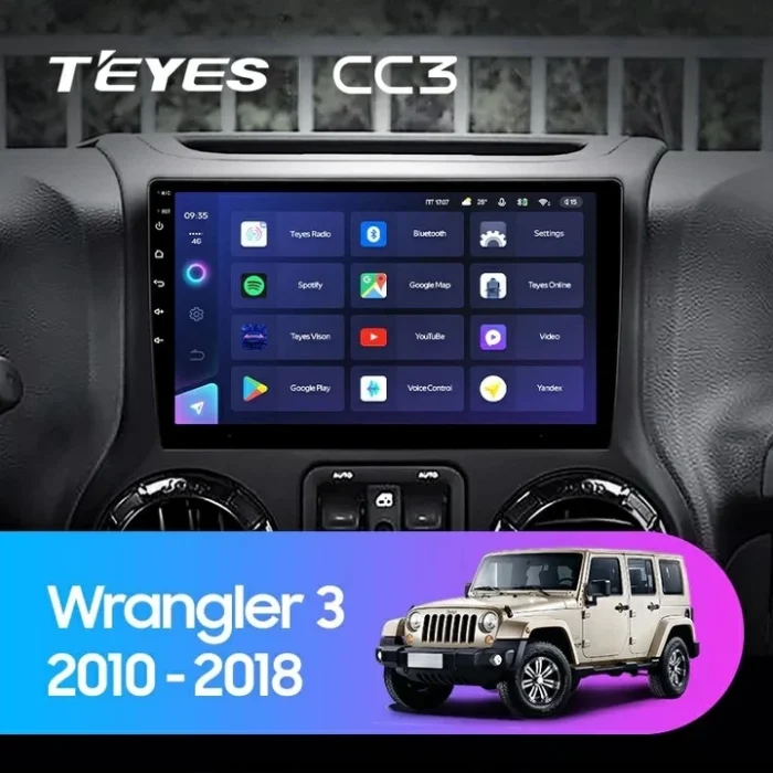 Navigatie Auto Teyes CC3 Jeep Wrangler 3 2010-2018 4+32GB 10.2" QLED Octa-core 1.8Ghz Android 4G Bluetooth 5.1 DSP
