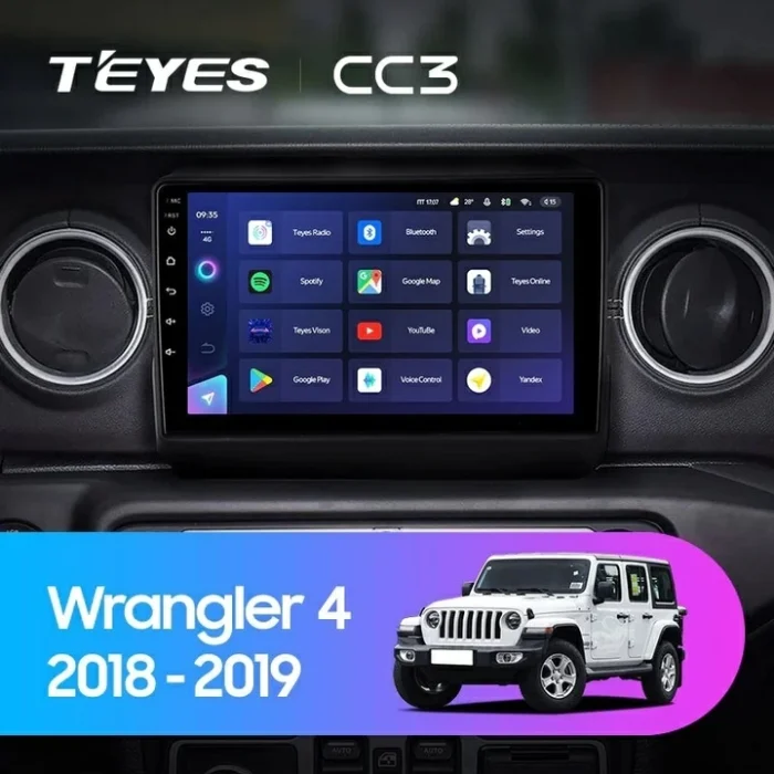 Navigatie Auto Teyes CC3 Jeep Wrangler 4 2018-2019 4+32GB 9" QLED Octa-core 1.8Ghz Android 4G Bluetooth 5.1 DSP