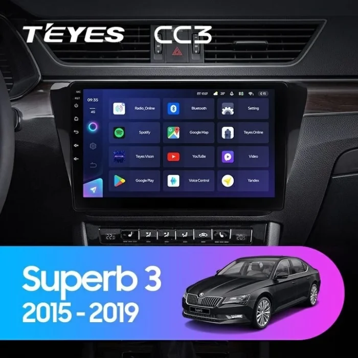 0743836987502_superb_3_2015_2019_1_1280x720 Navigatie Auto Teyes CC3 Skoda Superb 3 2015-2019 4+32GB 10.2" QLED Octa-core 1.8Ghz Android 4G Bluetooth 5.1 DSP