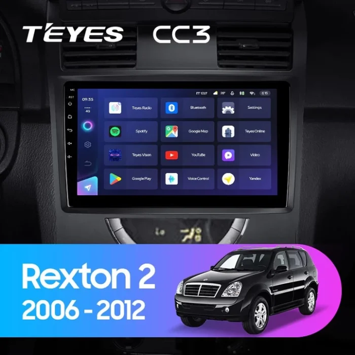 Navigatie Auto Teyes CC2 Plus SsangYong Rexton 2 Y250 2006-2012 4+32GB 10.2" QLED Octa-core 1.8Ghz Android 4G Bluetooth 5.1 DSP