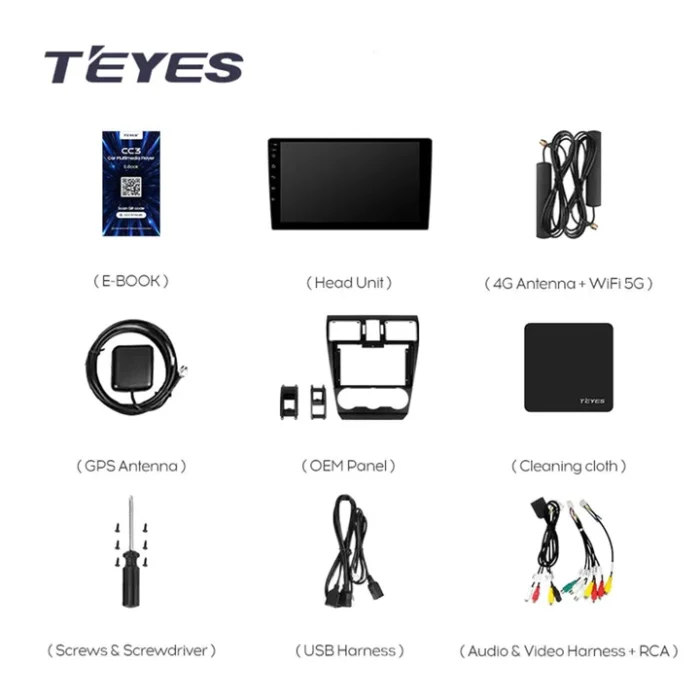 Navigatie Auto Teyes CC3 Subaru Forester SJ 2016-2018 4+32GB 9" QLED Octa-core 1.8Ghz Android 4G Bluetooth 5.1 DSP