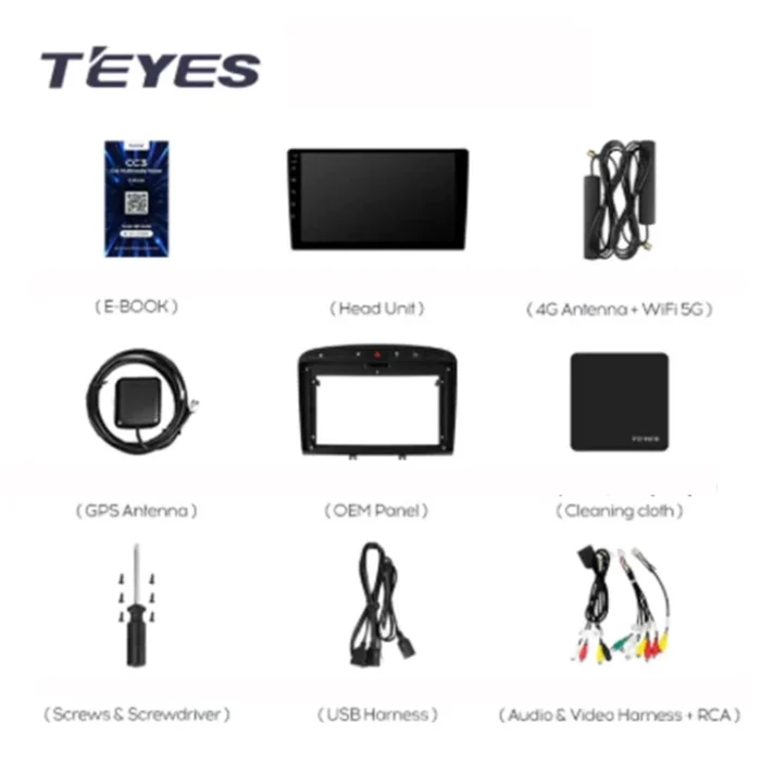 Navigatie Auto Teyes CC3 360° Peugeot 408 2014-2018 6+128GB 10.2" QLED Octa-core 1.8Ghz, Android 4G Bluetooth 5.1 DSP