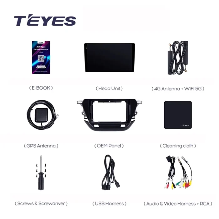Navigatie Auto Teyes CC2 Plus Opel Corsa F 2019-2023 4+32GB 9" QLED Octa-core 1.8Ghz Android 4G Bluetooth 5.1 DSP