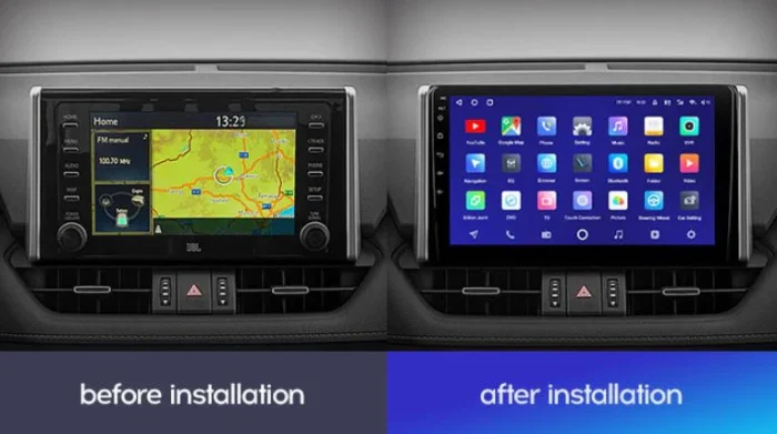 0755249837206_toyota_rav4_xa50_2018_2023_beforeafter_1280x720 Navigatie Auto Teyes CC2 Plus Toyota RAV4 XA50 2018-2023 4+32GB 9" QLED Octa-core 1.8Ghz, Android 4G Bluetooth 5.1 DSP
