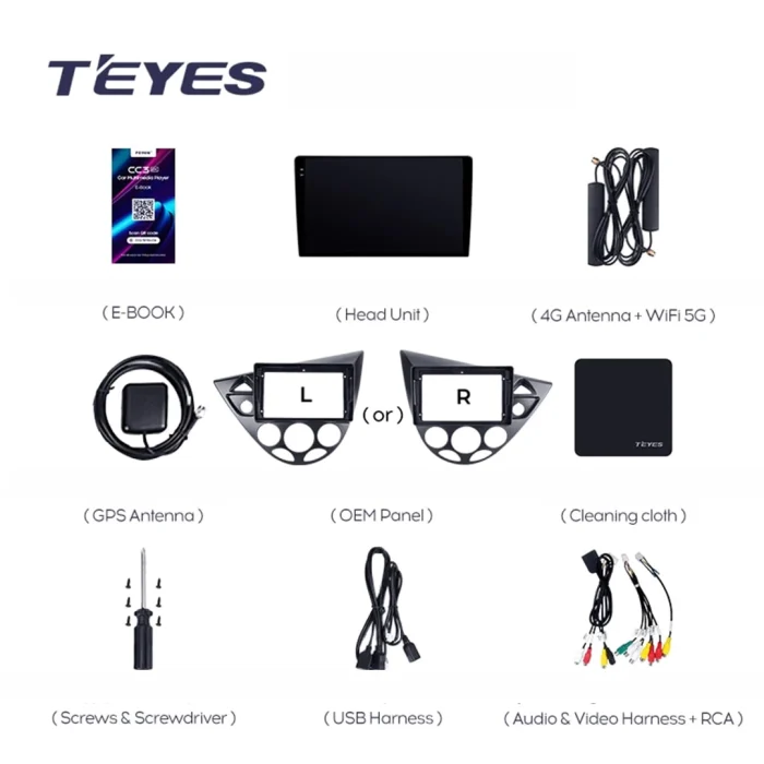 Navigatie Auto Teyes CC3L Ford Focus 1 1998-2005 4+64GB 9" IPS Octa-core 1.6Ghz, Android 4G Bluetooth 5.1 DSP