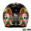 Casca integrala motociclete MT Revenge Skull&Rose negru/rosu lucios