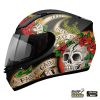 Casca integrala motociclete MT Revenge Skull&Rose negru/rosu lucios