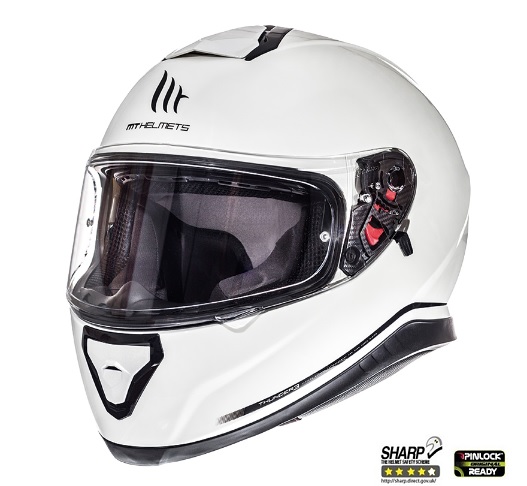 Casca integrala motociclete MT Thunder III SV alb lucios (ochelari soare integrati)