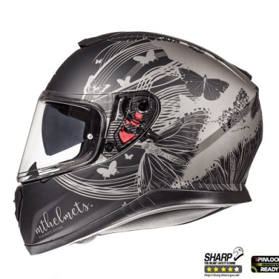 Casca integrala motociclete MT Thunder III SV Vlinder B2 negru/gri mat (ochelari soare integrati)