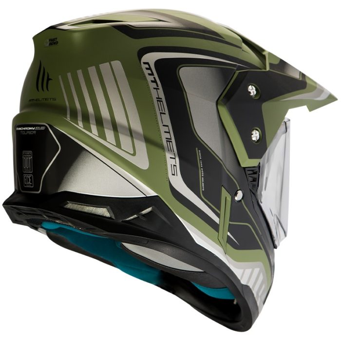 Casca off road MT Synchrony Duo Sport Tourer negru/verde military mat cu viziera (ochelari soare integrati)