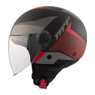 Casca MT Street Poke B5 rosu mat (open face)