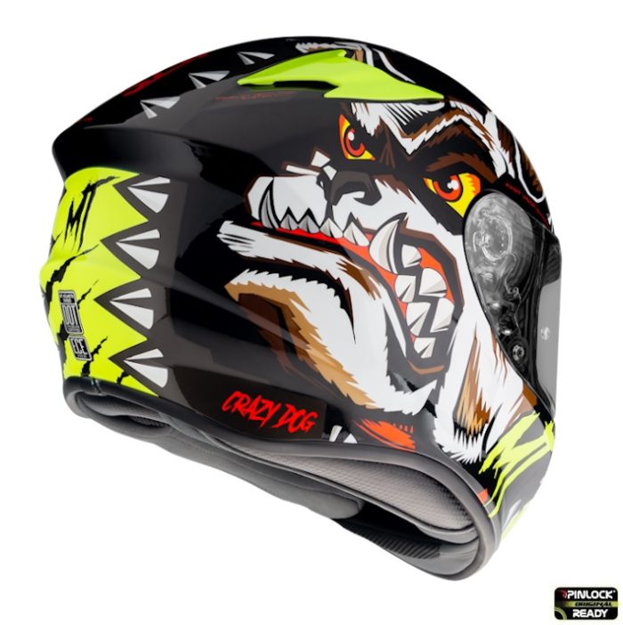 Casca integrala MT Targo Crazy Dog G3 galben fluor lucios
