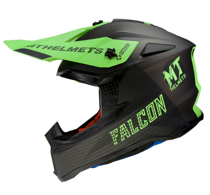 Casca off road MT Falcon System D6 verde fluor mat