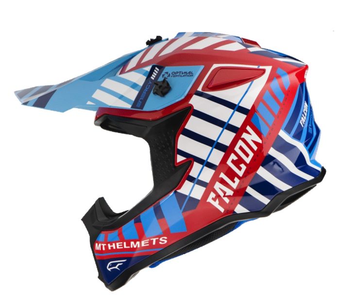 Casca off road MT Falcon Energy B5 rosu lucios