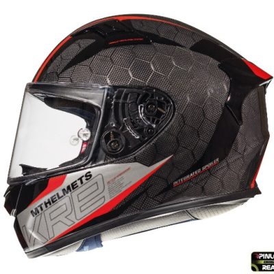 Casca integrala MT KRE Snake carbon 2.0 A5 negru/rosu lucios
