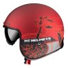 Casca open face MT Le Mans 2 SV Cafe Racer B5 rosu mat (ochelari soare integrati)