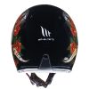 Casca open face motociclete MT Le Mans 2 SV Skull & Rose A1 negru/rosu lucios (ochelari soare integrati)