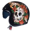 Casca open face motociclete MT Le Mans 2 SV Skull & Rose A1 negru/rosu lucios (ochelari soare integrati)