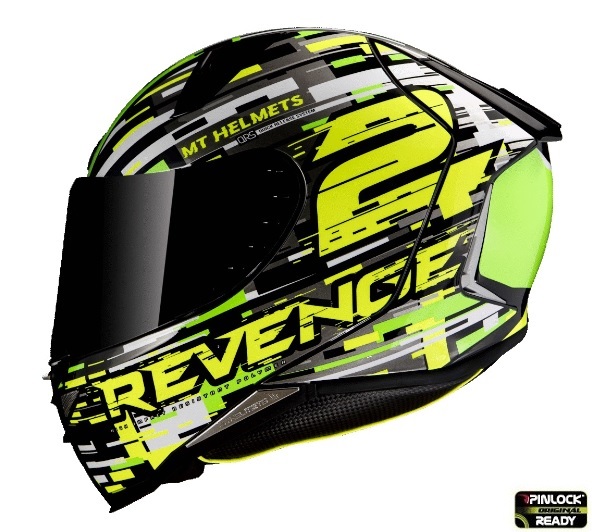 Casca integrala MT Revenge 2 Baye A6 verde fluor lucios Casca integrala MT Revenge 2 Baye A6 verde fluor lucios