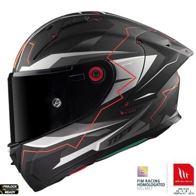 Casca integrala MT KRE+ Carbon Kraker C5 rosu mat