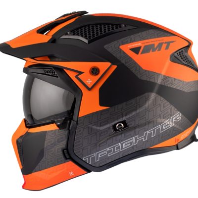 Casca MT Streetfighter SV S B4 Totem portocaliu mat (ochelari soare integrati)