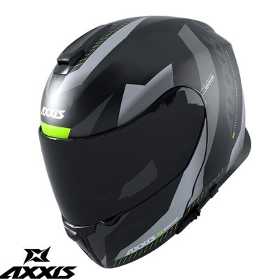 Casca modulabila Axxis model Gecko SV Shield B2 gri lucios (ochelari soare integrati)