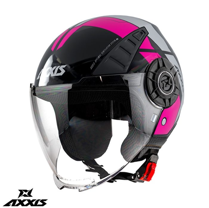 Casca Axxis model Metro Cool B8 roz fluor lucios (open face)