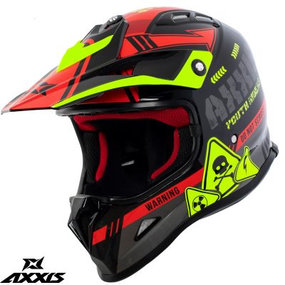 Casca off road Axxis model MX-Kids Wolverine B5 rosu lucios