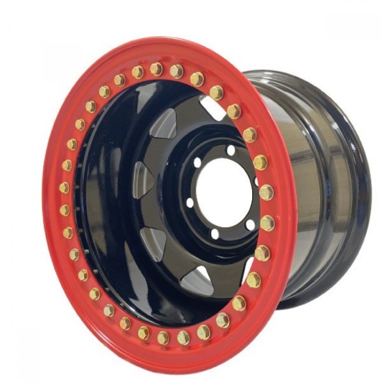 Jante din tabla offroad cu BEADLOCK culoare Negru 15x8J 6x139.7 ET-35 CB110 compatibile NISSAN PATROL,NISSAN NAVARA ,MITSUBISHI PAJERO,MITSUBISHI L200 si TOYOTA LANDCRUISER