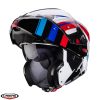 Casca modulabila (flip-up) Caberg model Horus X Road M6 alb/rosu/albastru lucios Pinlock ready