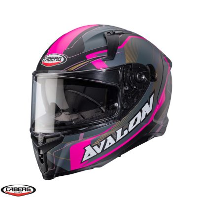 Casca integrala Caberg model Avalon X SV Optic L9 negru/gri/fuchsia (roz) mat Pinlock ready
