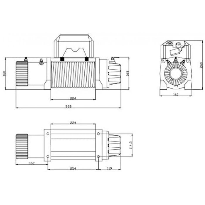 Troliu auto Visoli 13000lbs/5909kg cu sufa sintetica