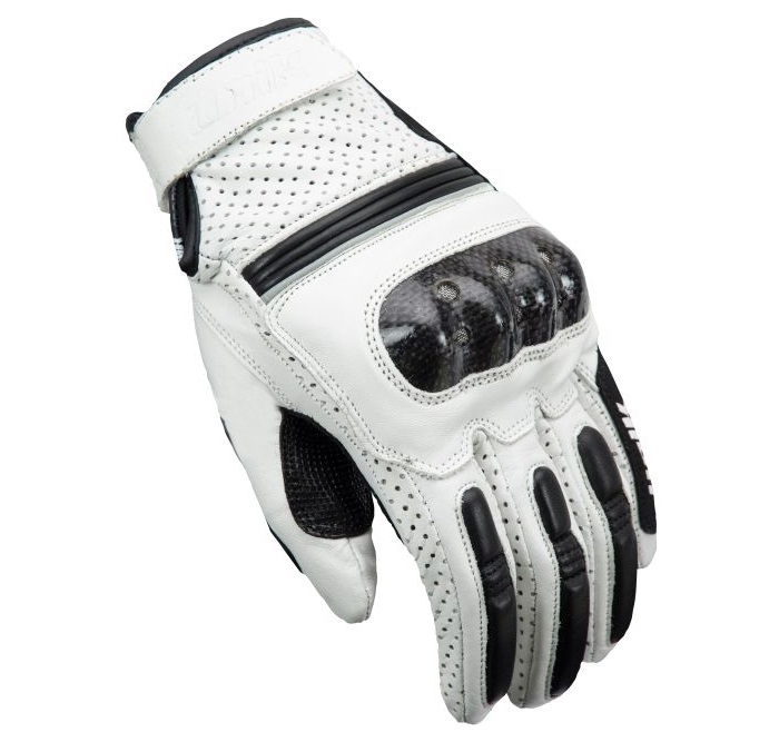 Manusi motociclete barbati piele Unik Racing model C-12 culoare: alb/negru Manusi motociclete barbati piele Unik Racing model C-12 culoare: alb/negru