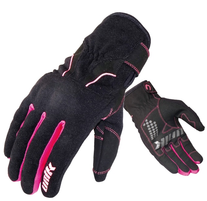 Manusi femei (dama) motociclete Unik Racing model C-68 culoare: negru/roz Manusi femei (dama) motociclete Unik Racing model C-68 culoare: negru/roz