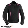 Geaca (jacheta) motociclete femei Touring vara Seventy model SD-JT36 culoare: negru/roz Geaca (jacheta) motociclete femei Touring vara Seventy model SD-JT36 culoare: negru/roz