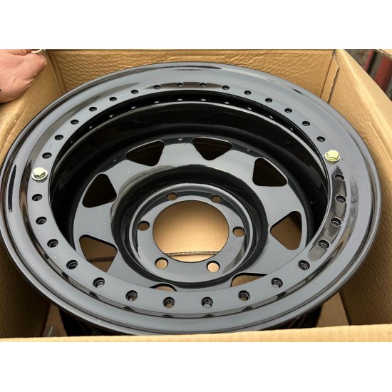 Jante din tabla offroad cu BEADLOCK Negru 15x10J 6x139.7 ET-50 CB110 compatibile cu Nissan ,Opel,Toyota,Mitsubischi si Ford