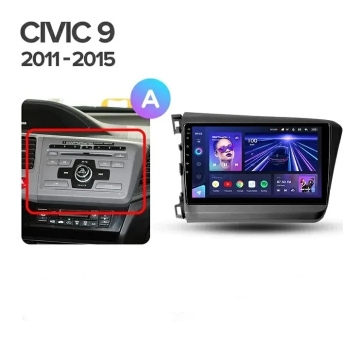 p_0743836970122_civic_9_2011_2015_varianta_a_1280x720 Navigatie Auto Teyes CC3 2K Honda Civic 9 2011-2017 4+64GB 9.5" QLED Octa-core 2Ghz Android 4G Bluetooth 5.1 DSP