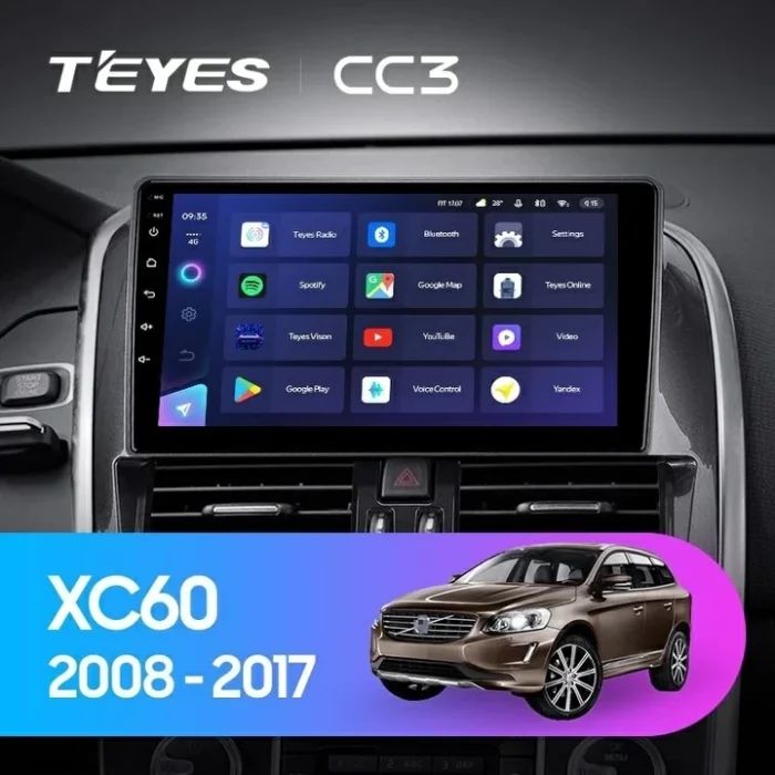 p_0743836997495_xc60_1280x720 Navigatie Auto Teyes CC2 Plus Volvo XC60 2008-2017 4+32GB 9" QLED Octa-core 1.8Ghz Android 4G Bluetooth 5.1 DSP