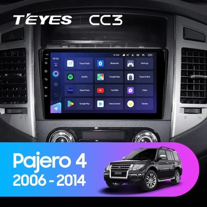 p_0743837002297_mitsubishi_pajero_4_v80_v90_2006_2014pajero_a_modelmasina_1280x720 Navigatie Auto Teyes X1 WiFi Mitsubishi Pajero 4 V90 2006-2021 2+32GB 9" IPS Quad-core 1.3Ghz Android Bluetooth 5.1 DSP