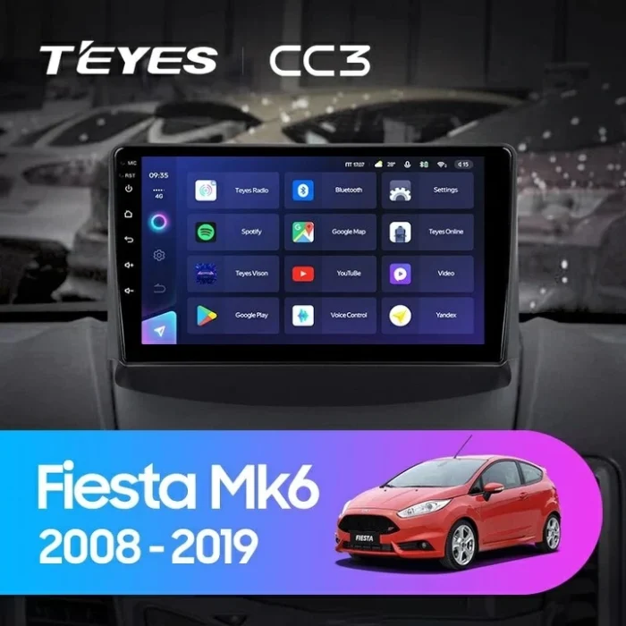 Navigatie Auto Teyes CC3 Ford Fiesta 6 2008-2019 4+32GB 9" QLED Octa-core 1.8Ghz Android 4G Bluetooth 5.1 DSP