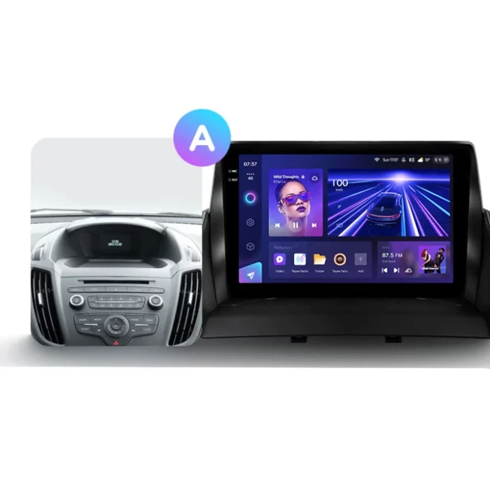 Navigatie Auto Teyes CC2 Plus Ford Kuga 2013-2019 4+64GB 9" QLED Octa-core 1.8Ghz Android 4G Bluetooth 5.1 DSP