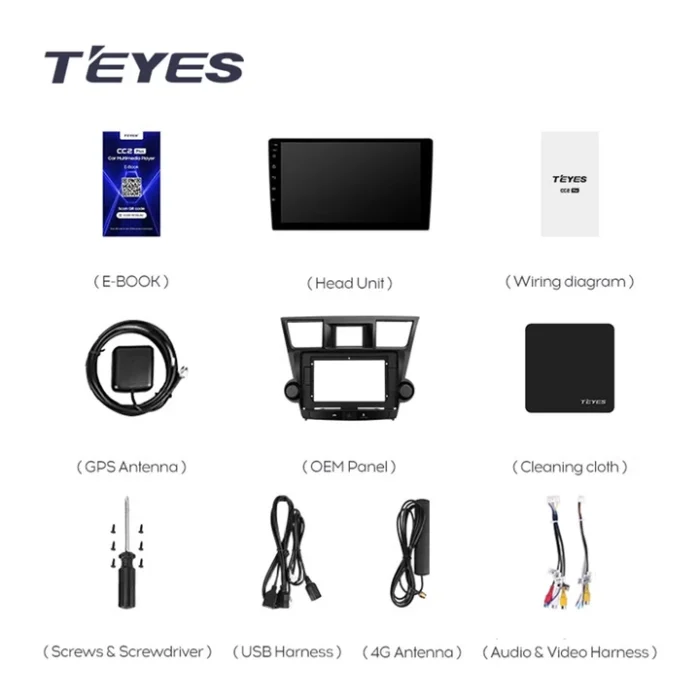 Navigatie Auto Teyes CC3 Toyota Highlander 2 2007-2013 4+32GB 10.2" QLED Octa-core 1.8Ghz Android 4G Bluetooth 5.1 DSP