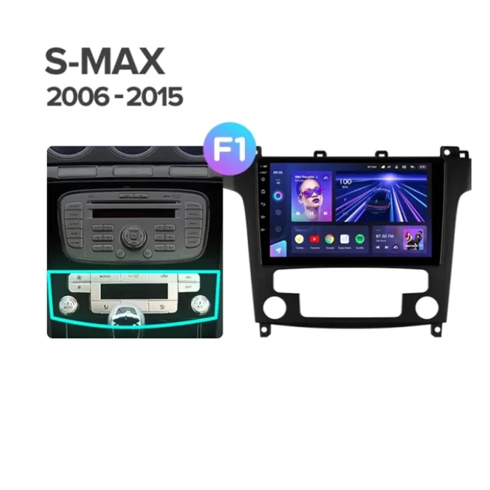 Navigatie Auto Teyes CC3 2K 360° Ford S-MAX 2006-2015 6+128GB 9.5" QLED Octa-core 2Ghz, Android 4G Bluetooth 5.1 DSP
