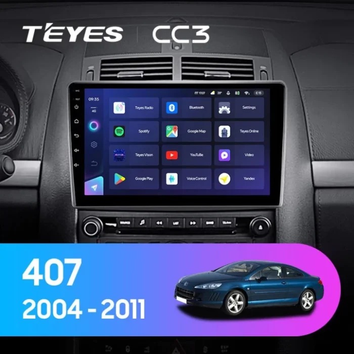 p_0755249814993_407_2004_2011_a_modelmasina_1280x720 Navigatie Auto Teyes CC2 Plus Peugeot 407 2004-2011 4+32GB 9" QLED Octa-core 1.8Ghz Android 4G Bluetooth 5.1 DSP